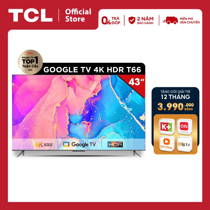 TCL 43 inch 4K HDR 43T66